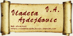 Vladeta Azdejković vizit kartica